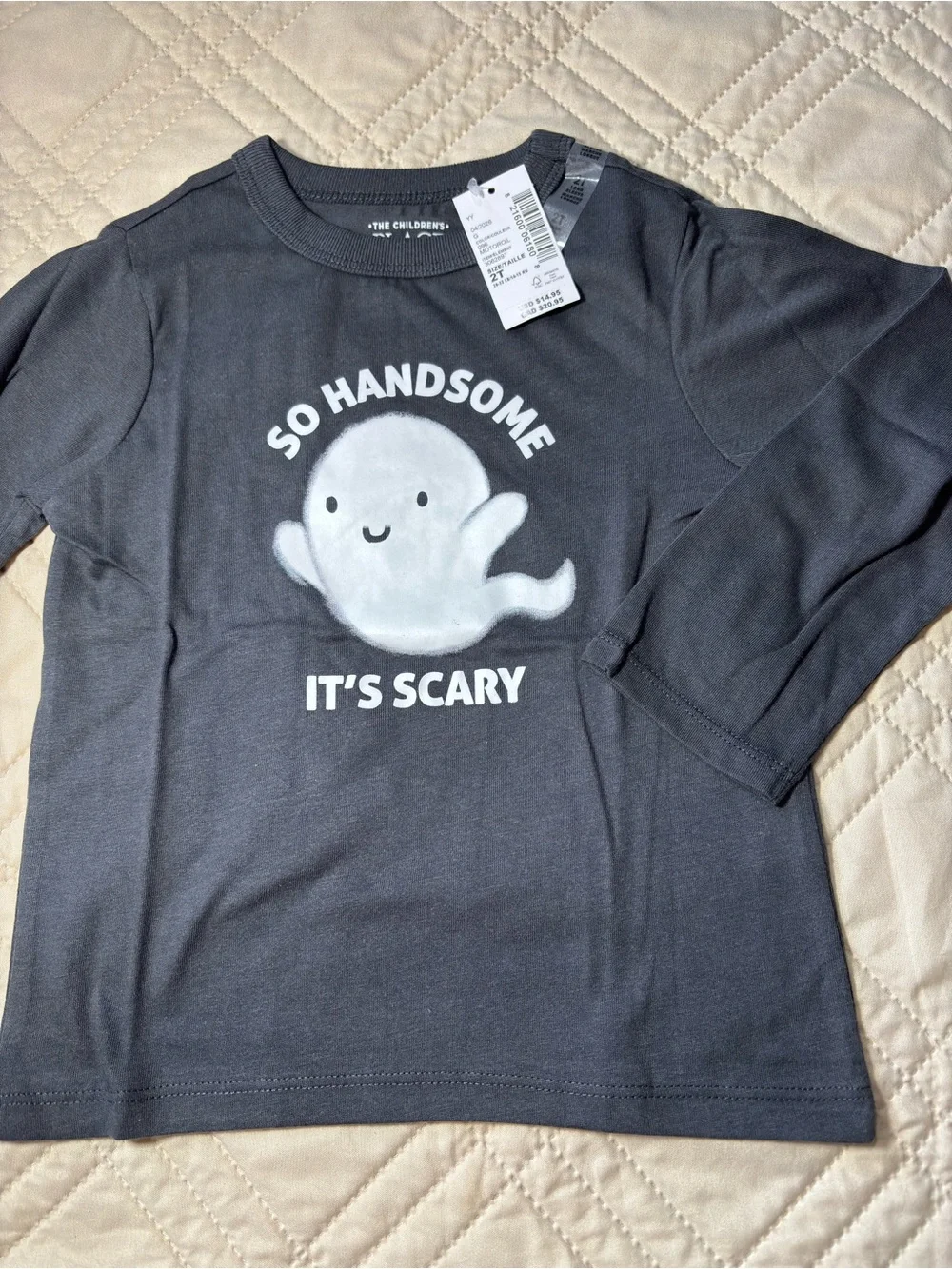Children's Place 2T 'So Handsome It's Scary' Ghost Graphic Tee